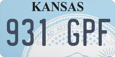 KS license plate 931GPF