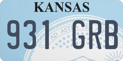KS license plate 931GRB