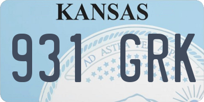 KS license plate 931GRK