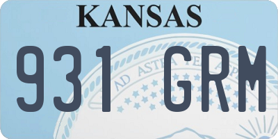 KS license plate 931GRM