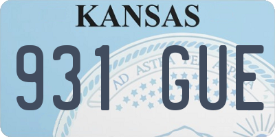 KS license plate 931GUE
