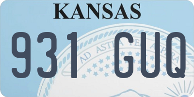 KS license plate 931GUQ