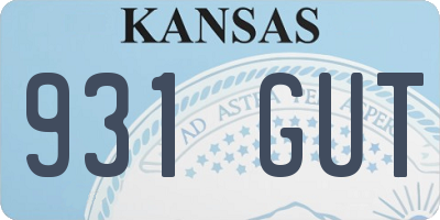 KS license plate 931GUT