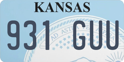 KS license plate 931GUU