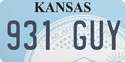 KS license plate 931GUY
