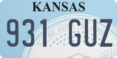 KS license plate 931GUZ