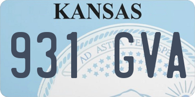 KS license plate 931GVA