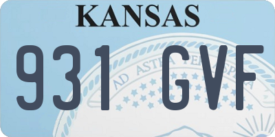 KS license plate 931GVF