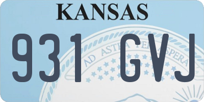 KS license plate 931GVJ