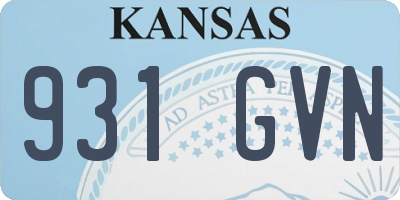 KS license plate 931GVN