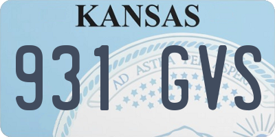 KS license plate 931GVS