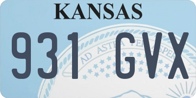 KS license plate 931GVX