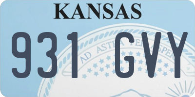 KS license plate 931GVY