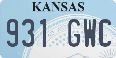 KS license plate 931GWC