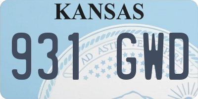 KS license plate 931GWD