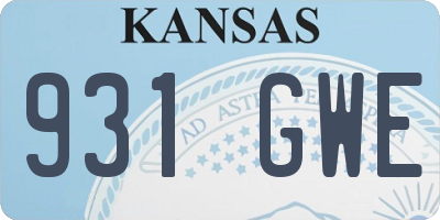 KS license plate 931GWE