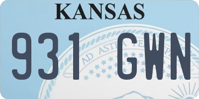 KS license plate 931GWN