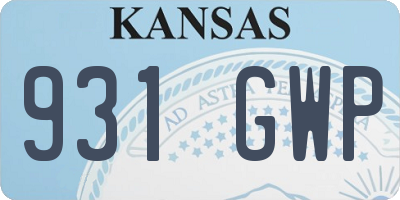 KS license plate 931GWP
