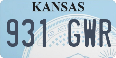 KS license plate 931GWR
