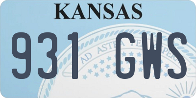 KS license plate 931GWS