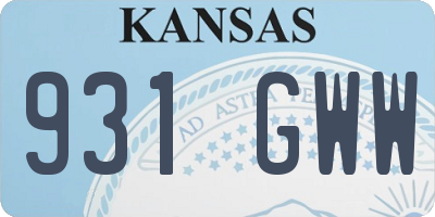 KS license plate 931GWW