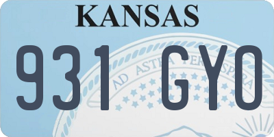 KS license plate 931GYO