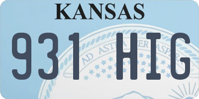 KS license plate 931HIG