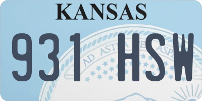 KS license plate 931HSW