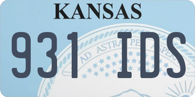 KS license plate 931IDS