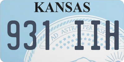 KS license plate 931IIH