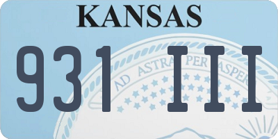 KS license plate 931III