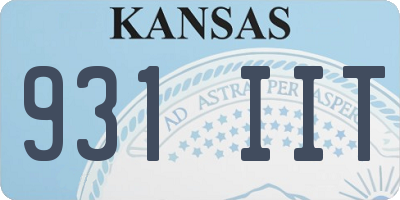 KS license plate 931IIT