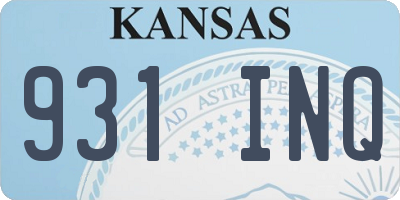 KS license plate 931INQ