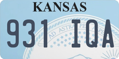 KS license plate 931IQA