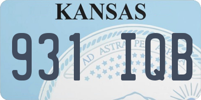 KS license plate 931IQB