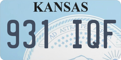KS license plate 931IQF