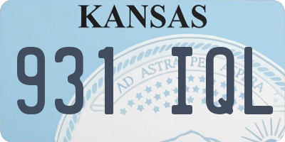 KS license plate 931IQL