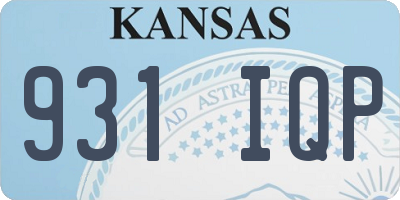 KS license plate 931IQP