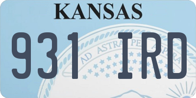 KS license plate 931IRD