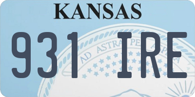 KS license plate 931IRE