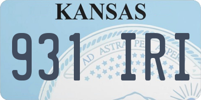 KS license plate 931IRI
