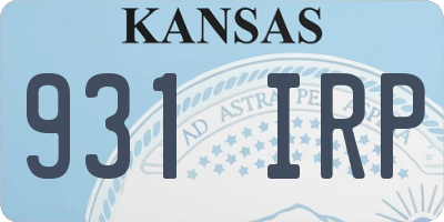KS license plate 931IRP