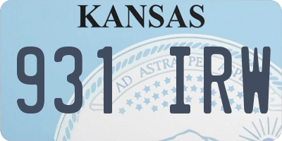 KS license plate 931IRW