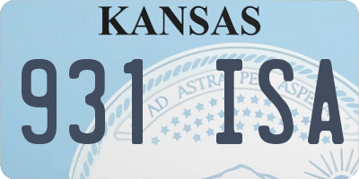 KS license plate 931ISA