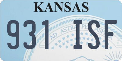 KS license plate 931ISF