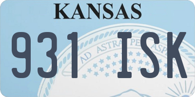 KS license plate 931ISK