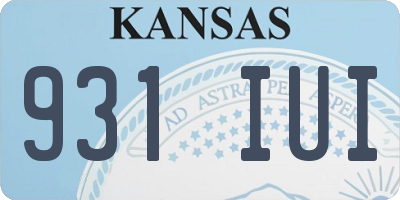 KS license plate 931IUI