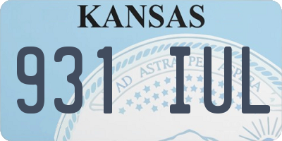 KS license plate 931IUL