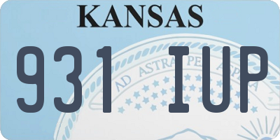 KS license plate 931IUP