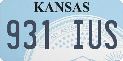 KS license plate 931IUS